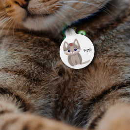 Pet Tag Lindo gatinho marrom simplista