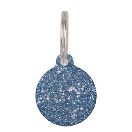 Pet Tag Olhar da Textura de Brilho Azul Falso & Informaçõe