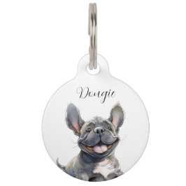 Pet Tag Placa de Identificação do Bulldog Francês