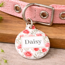 Placa de Identificação Personalizada com Flores e 