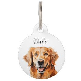 Pet Tag Retriever de Ouro do nome de etiqueta de cães