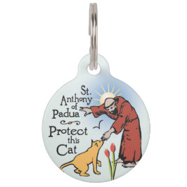 Pet Tag Santo Anthony de Pádua, Proteja este Gato, etiquet