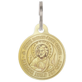 Pet Tag Santo Jude, por favor, ajude meu gato, medalha e e