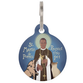 Pet Tag Santo Martin de Porres Proteja Este Pet, Etiqueta 
