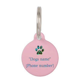 Pet Tags Etiqueta de Cachorro Cor-de-Rosa Verde Azul