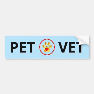 Pet Vet & ouro com adesivo para-choques
