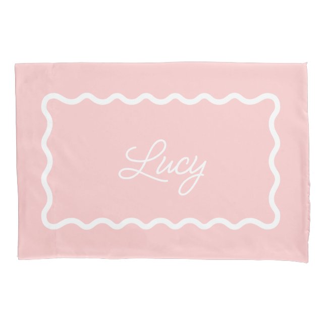 Petal Pink Wavy Scallop Frame Monogram (Frente)