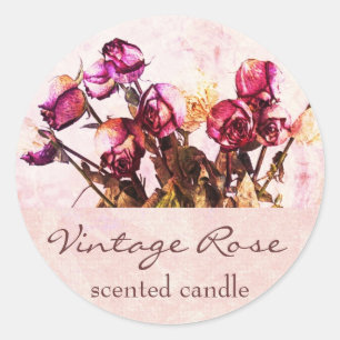 Pétalas cor-de-rosa do vintage - vela ou etiqueta