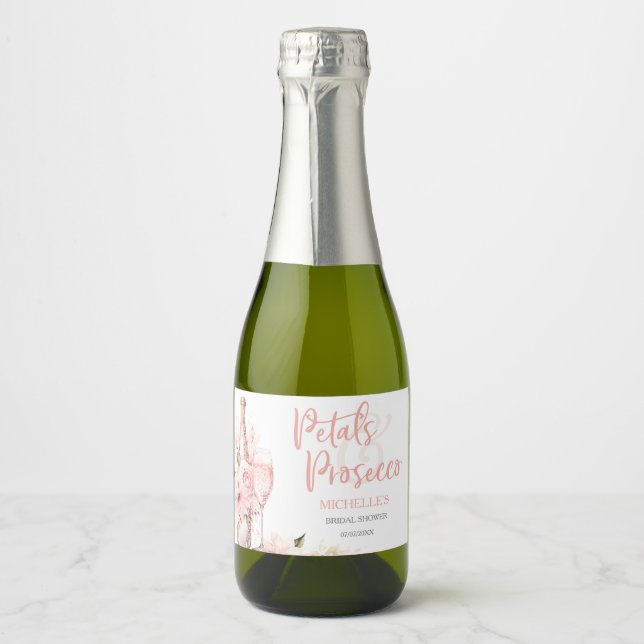 Pétalas de Boho Cor-de-Rosa e Prosecco Floral (Frente)