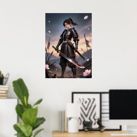 Pétalas de Sangue - Poster do Samurai Negro
