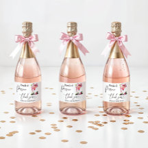 Pétalas e Brunch de Prosecco Rosa Floral Chá de No