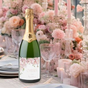 Pétalas e Prosecco Rosa Floral Rosa Chá de Noiva