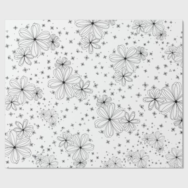 Pétalas Flutuantes – Papel de Embrulho Colorível (Aberto)