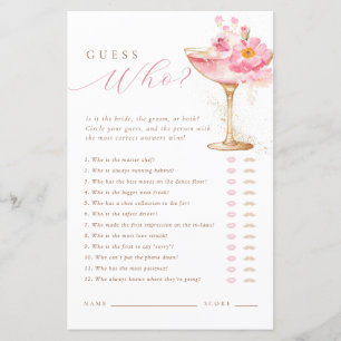 Petals & Prosecco Chá de panela adivinha quem jogo