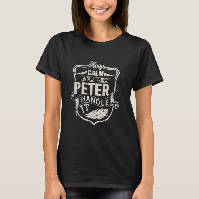 Peter Primeiro Nome Camisa Peter Nome Aniversário (Frente)