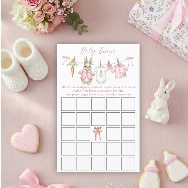 Peter Rabbit Girl Baby Shower Baby Bingo Game (Criador carregado)