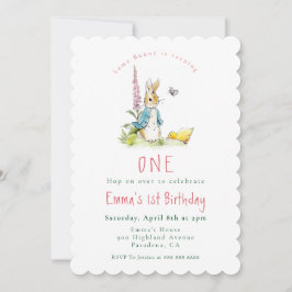 Peter Rabbit primeiro aniversario convite