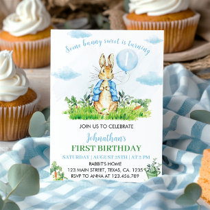 Peter Rabbit Primeiro Convite de Aniversário
