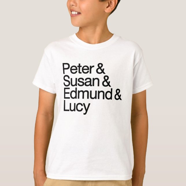 Peter & Susan & Edmund & Lucy T-Shirt para Criança (Frente)
