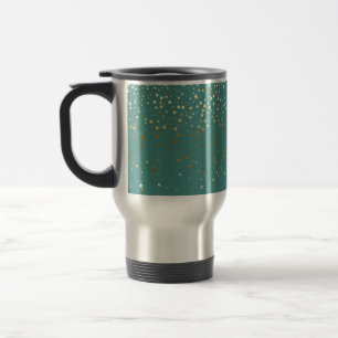 Petite Ouro Stars Caneca de viagem-Teal