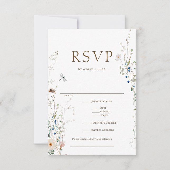 Petite Wildflower Wedding Choice RSVP (Frente)