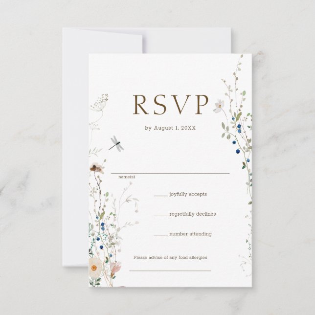 Petite Wildflower Wedding RSVP (Frente)