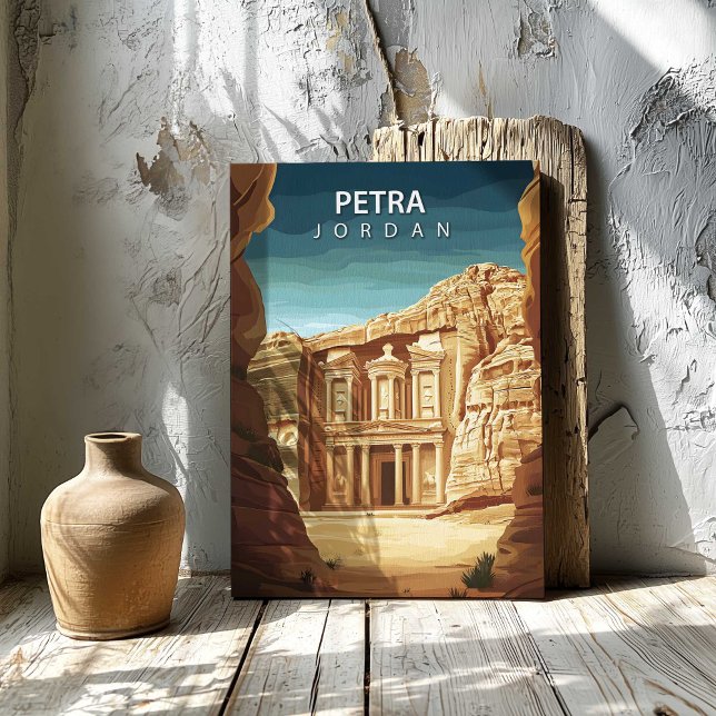 Petra Jordan Travel Poster Canvas Print Wall Art (Petra Jordan Travel Poster Canvas Print Wall Art by TinkPrints.)