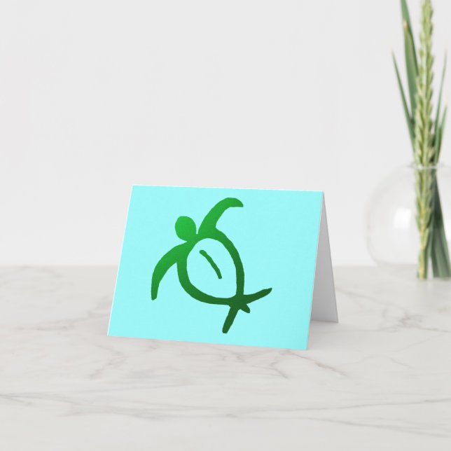 Petroglyph havaiano de Honu - cartão (Frente)