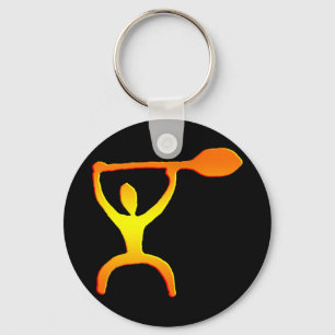 Petroglyph havaiano do homem da pá - chaveiro