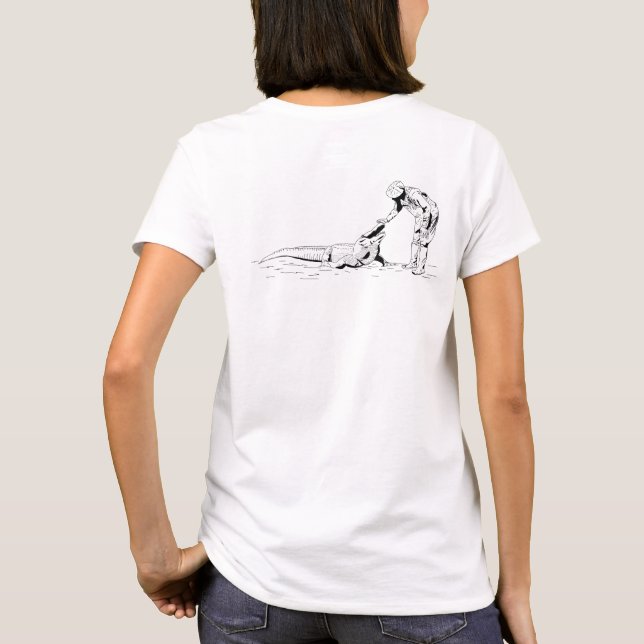Petting um Alligator Line Art T-Shirt (Verso)