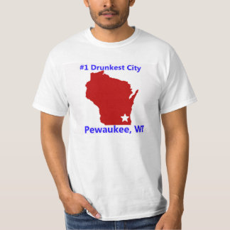 Pewaukee, camisa do T de homens de cidade dos WI