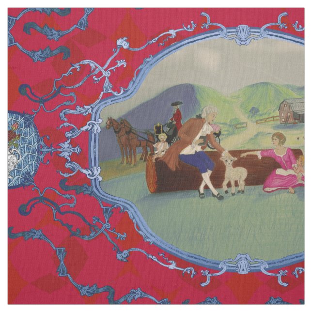 PH&D Tecido francês vermelho e azul (Modelo)