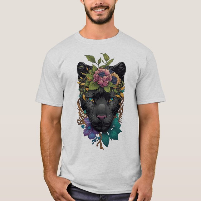 Phanter Preto na Camisa Flor (Frente)