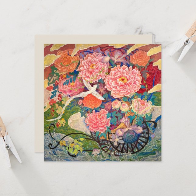 Phantom Flower Carriage: Nihonga Art Postcard (Frente/Verso In Situ)