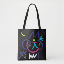 Phat Cat Modern Abstrato Tote Bag