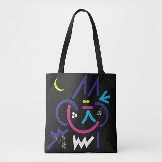 Phat Cat Modern Abstrato Tote Bag (Frente)