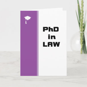 PhD no cartão de Parabéns de Direito