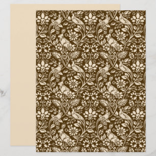 Pheasant and Hare Patterno, Brown and Beige