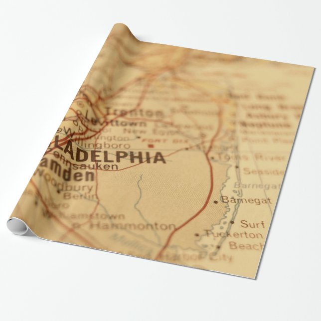 Philadelphfia, papel de embrulho do mapa do (Desenrolado)