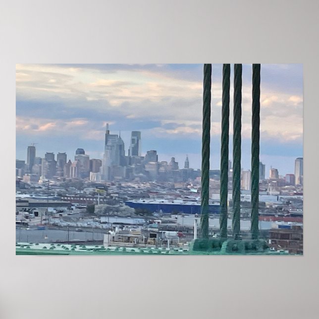 Philadelphia Skyline Photo Poster (Frente)