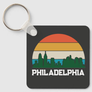 Philadelphia Vintage City Sunset Chaveiro
