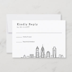 Philadelphia Wedding RSVP Skyline Estilizado