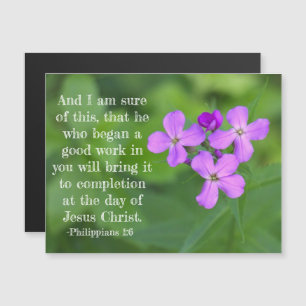 Philippians 1:6 Flores Selvagens Cartão Magnétic