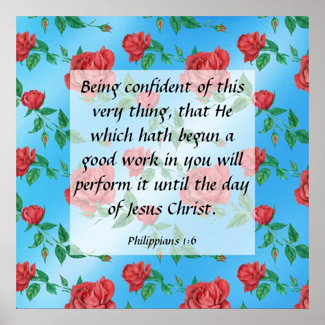Philippians 1:6 Poster (Frente)