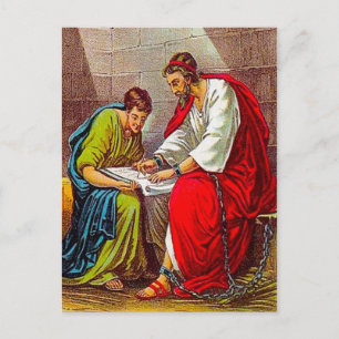 Philippians 1 Carta de Paul ao cartão postal dos S