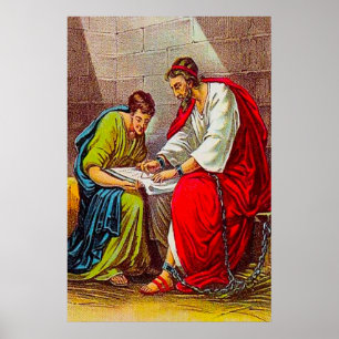 Philippians 1 Carta de Paul ao poster dos Santos