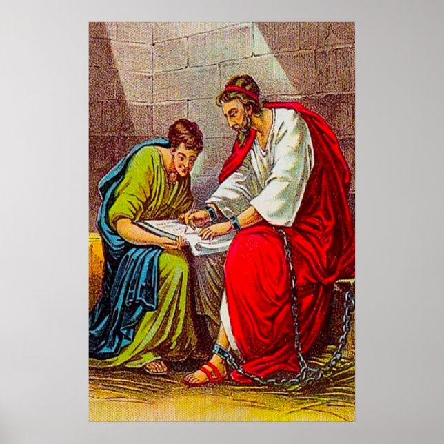 Philippians 1 Carta de Paul ao poster dos Santos (Frente)