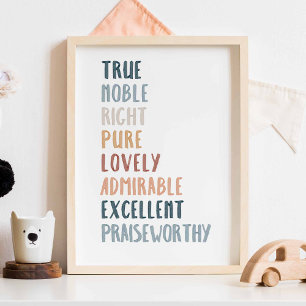 Philippians 4:8 Boho color poster