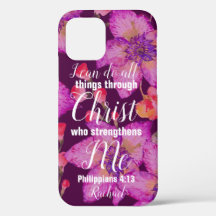 Philippians Personalizados 4:13 Bíblia Verse Flora