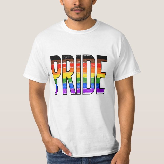 Philly Rainbow Pride Waving Flag T-Shirt (Frente)